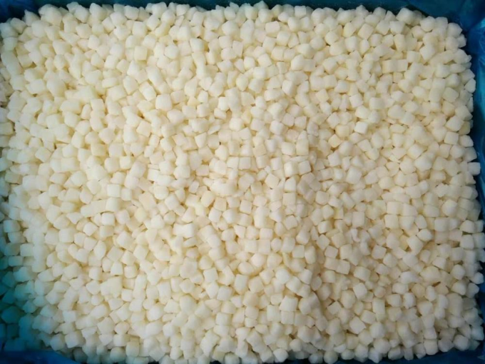 중국 신선 냉동 IQF 사과 큐브 다이스 슬라이스 10mm 6mm 후지 사과 과일 배 키위 망고 파인애플 블랙베리 블랙커런트 1