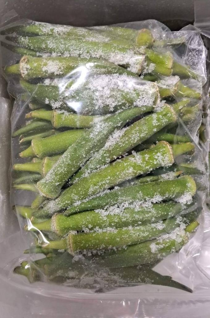 베트남산 냉동 숙녀 손가락 IQF 프리미엄 오크라 채소 통째 및 썰어서 요리용 도매 대량 공급업체 1