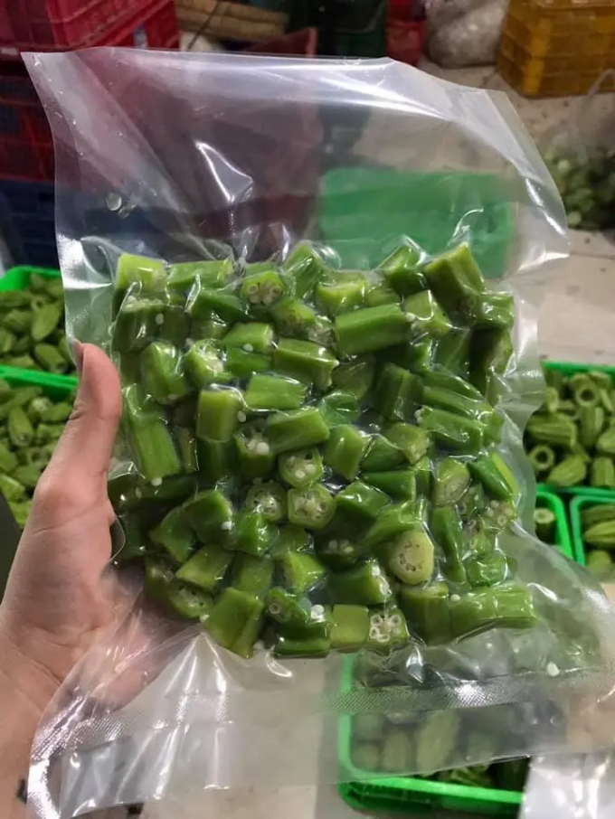 베트남산 냉동 숙녀 손가락 IQF 프리미엄 오크라 채소 통째 및 썰어서 요리용 도매 대량 공급업체 9